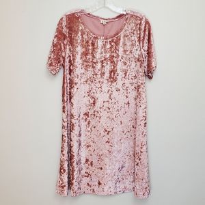 Pol crushed velvet split neckline t-shirt dress M